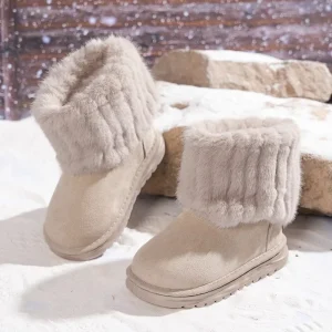 New Design Boutique Kids Winter Shoes Cotton Thickening Fashion Girls Snow Boots