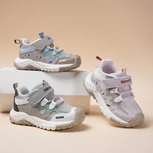 New Design Children’s Mesh Shoes Breathable Mesh Running Shoes Light Weight Boys Girls Running Shoes with Mesh Fabric