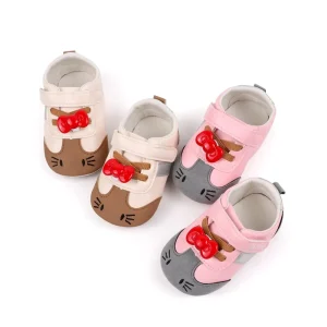 New Design Cute Cat Design with Bow Knot Spring Autumn Anti slip Baby Girls Sports Shoes Fashion Trend Girls Infant Shoes
