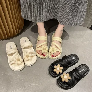 New Design Flower Sandals for Women Ladies Thick Soles Anti Slip Summer Kids Shoes