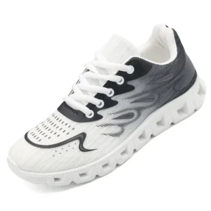 New Design Jacquard Upper Running Shoes with Glue Printing with Pvc Outsole for Kids Lady Gentlemen Lace up Shoes
