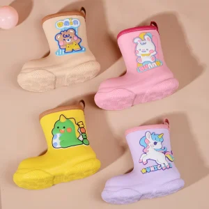 New Design Kids Colorful Shoes Water Proof Boots for Children Fashion Cartoon Girls and Boys Designer Rain Boots