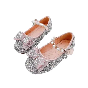 New Design Kids Dress Shoes for Girls Fashion Trend Girls Shoes Kids Princess Pearl Design with Girls Wedding Shoes