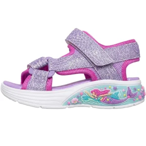 New Design Kids Sandals Glitter Summer Shoes Mermaid Cartoon Casual Footwear Hook and Loop Beach Sandals OEM Factory