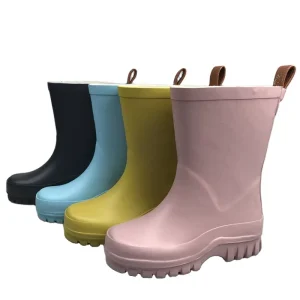 New Design Light Weight Safety Environment Custom Solid Color Rubber Gumboots for Kids
