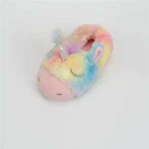 New Design Rainbow Color Small Animal Design Winter Slipper Comfortable Lovely Kids Home Slipper