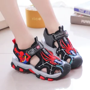 New Design Spider Man Summer Boy’S Sandals Soft Lightweight Outdoor Sandals Children’S Casual Beach Shoes