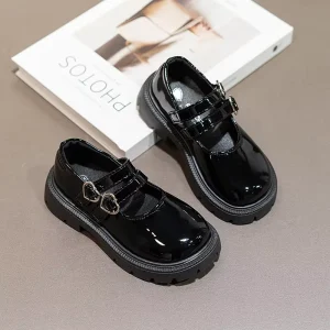 New Design Spring Autumn Children Shoes Pu Leather Princess Dress Shoes Loafers for Girls