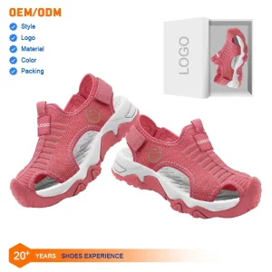 New Design Summer Good Quality Knitting Outdoor Non slip Close Toe Kids Sport Sandals