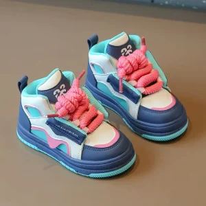 New Designer Spring Autumn Children’s Sneaker Sports Shoes Kids Splicing Color Fashion Soft Shoes for Boys Girls