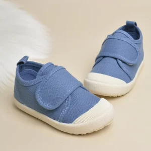 New Fall Children’s Canvas Shoes Anti Kick Wide Hook & Loop Kids Sport Shoes