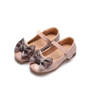 New Fashion Girls Baby Dance Party Glitter Children Shoes Princess Shoe 3 12 Years Kid Bright Leather Bow Flat Toddler Shoes