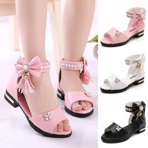New Fashion Girls’ Sandals Summer Korean Style Soft Sole Big Kids Girls Students Roman Shoes