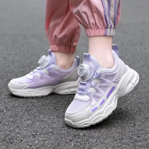 New Fashion High Quality Kids Sport Shoes Breathable Girls Sneakers Anti-Slip Lightweight Four Seasons Children Shoes