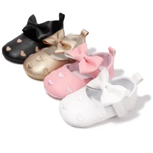 New Fashion Indoor Infant Baby Comfortable Bow Princess Shoes Anti Slip Infant Dress Shoes