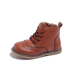 New Fashion PU Little Boots Kids High Quality Flat Walking Shoes Classical Style Light Boys Girls 2-14 Years Old Outdoor