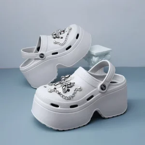 New Fashion Popular Outdoor Slide Garden Clogs Metal Shoe Decorations Charms Sandals Platform Summer Clogs&Mules for Women Girls
