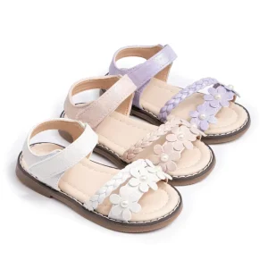 New Fashion Solid Color Heel Sandals for Girls Soft Sole Casual Kids Shoes for Daily Wear Summer Children’s Sandal