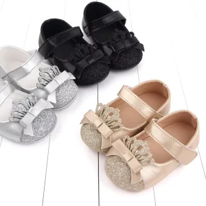 New Fashion Spring Autumn Infant Children Shoes Pu Leather Soft Sole Princess Baby Girl Flat Shoes