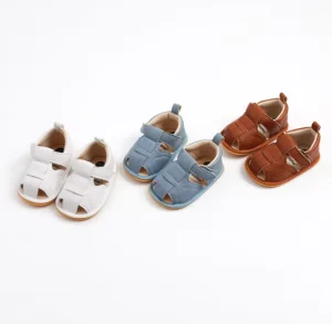 New Fashion Unisex Kids Baby Breathable Squeaky Solid Outdoor Slippers Sandals PU Summer