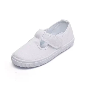 New Fashion White Kids Canvas Slip on School Shoes for Boys and Girls