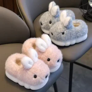 New Fashion Winter Warm Unisex House Home Cute Animal Style Rabbit Kids Slippers Toddlers Warm Slippers