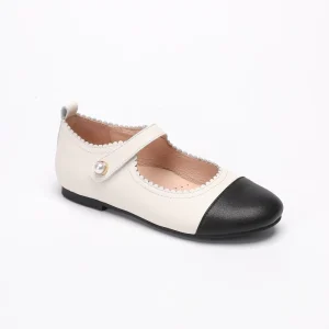 New Fashion Women Soft Leather Retro Summer Casual Flats Party Mary Jane Dress Shoes for Children Girls With Pearl Decor