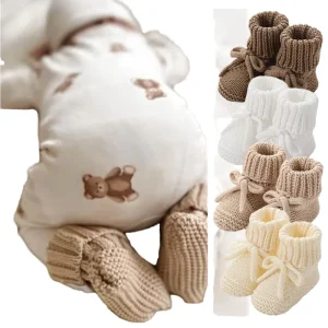 New First Walkers Baby Shower Gift Knitted Booties Shoes Newborn Baby Socks Baby Girls Boys Hand Crocheted Knit Booties Socks