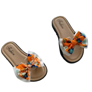 New Girl’s Casual Indoor Princess Slippers with Bowknot Summer Fashionable Household Sandals for Children