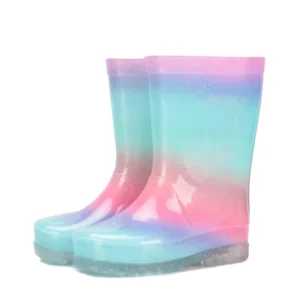 New Jelly Price Children Plastic PVC Led Lights Glitter Plastic for Kids Rain Boots