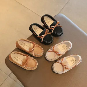 New Kids Shoes Boy Loafers Cute Baby Princess Shoes Stylish Little Leather Slip on Soft Sole for Autumn Children Seasons Shoes