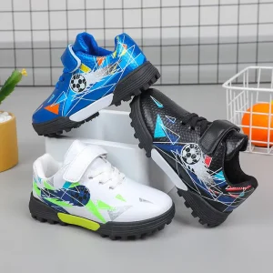 New Kids Turf Soccer Shoes Bulk Factory OEM Custom Boys Girls Football Training Shoes for Youth Athletic Training