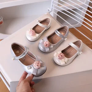 New Korean Style Spring Autumn Girls’ Party Shoes Soft Sole Flower Princess Children Dress Shoes for 2-10 Years