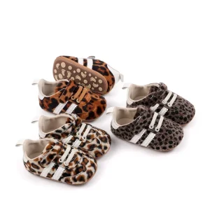 New Leopard Print Casual Toddler Shoes for Baby Boys and Girls Soft Rubber Sole Anti slip and Comfortable Infant Shoes
