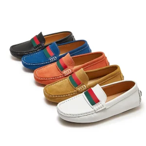 New Models Real Leather Loafers for Kids Slip On Fashion Design 26 37 Cow Suede Flat Anti slip Casual Shoes for Boys