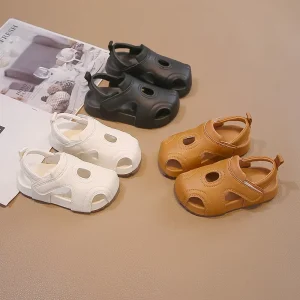 New Release Children Summer Outdoor Shoes Solid Color Closed Toe Soft Sole Unisex Kids Casual Sandals
