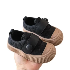 New Simple Kids Fashion Boys Non slip Canvas Shoes Girls Round toe Soft Hook & Loop Casual Shoes Children’s Flats Toddler Shoes