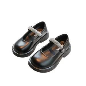 New Soft Bottom Girls Dress Shoes Middle Big Kids Princess Shining Leather Student Shoes for Kids