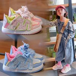 New Solid Soft Bottom Leather Surface Breathable Single Shoe Kids Unisex Casual Sports Versatile Anti slip Shoes for Boys