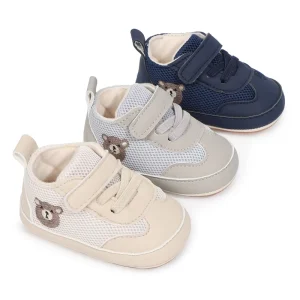 New Spring Autumn Baby Walking Shoes with Soft Anti Slip Soles for Indoor Outdoor Use Cute Bear Breathable Infant Shoes