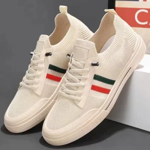 New Spring Autumn Men Breathable Mesh Slip On Casual Canvas Shoes