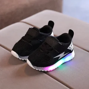 New Spring Kids Lightning Breathable Casual Luminous Sneakers Outdoor Sports Light up Shoes Children Running Sneakers