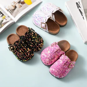 New Style Baby Shoes Fashion Glitter Shoes Versatile Trendy Children Non slip Slippers