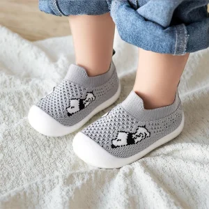 New Style First Walker Baby Breathable Mesh Infant Toddler Sock Shoes Soft Rubber Sole Kids Girls Boys Slip On Slippers