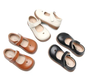 New Style Italian Fashion Soft Sole Round Toe PU Leather Shoes for Girls Kids Wedding Party Formal Use