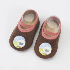 New Style Kids Custom Walking Solid Color Toddler Baby Rubber Sole Shoes Non slip Floor Socks