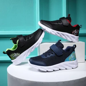New Style Mesh Perforated Breathable Kids Sports Shoes Anti-slip Medium Large Children’s Single Leisure Running Shoes