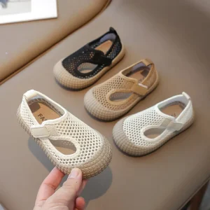 New Style Summer Kids Slip-On Shoes Soft Sole Mesh Breathable Casual Boy Girl Flat Sandals