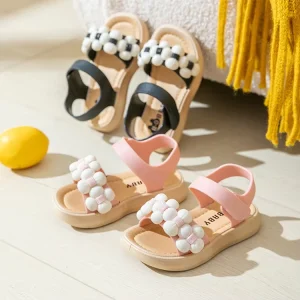 New Style Summer Waterproof Anti Slip Lightweight Flat Baby Girls’ Soft Sole Flower Cute Sandals