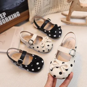New Stylish Summer Kids Fashion Shoes Polka Dot Pattern Bow Sweet Princess Girls’ Sandals